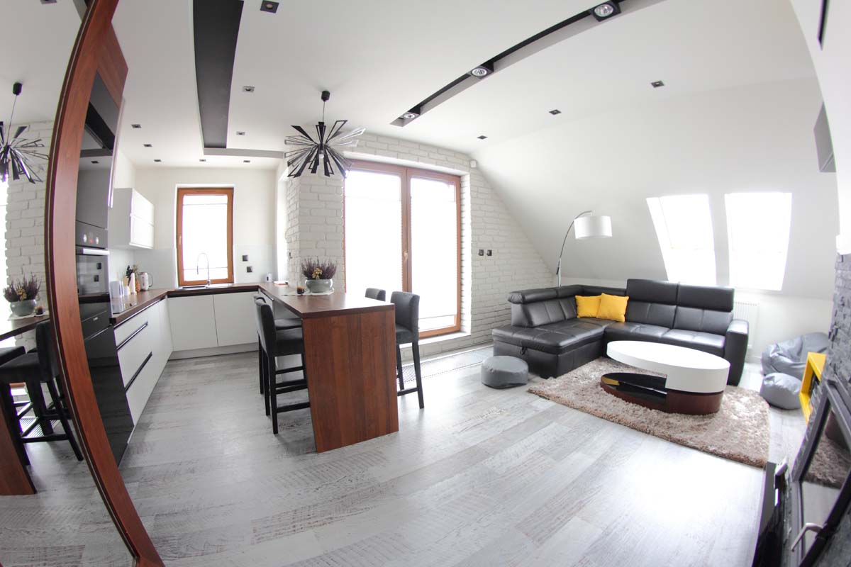Salon w apartamencie Lake Resident