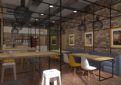 Projekt wnętrza kawiarni Coffe Shop w Bydgoszczy