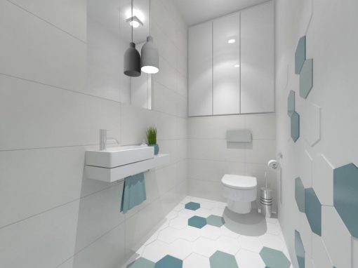 Projekt małej łazienki dla domu w Bydgoszczy
